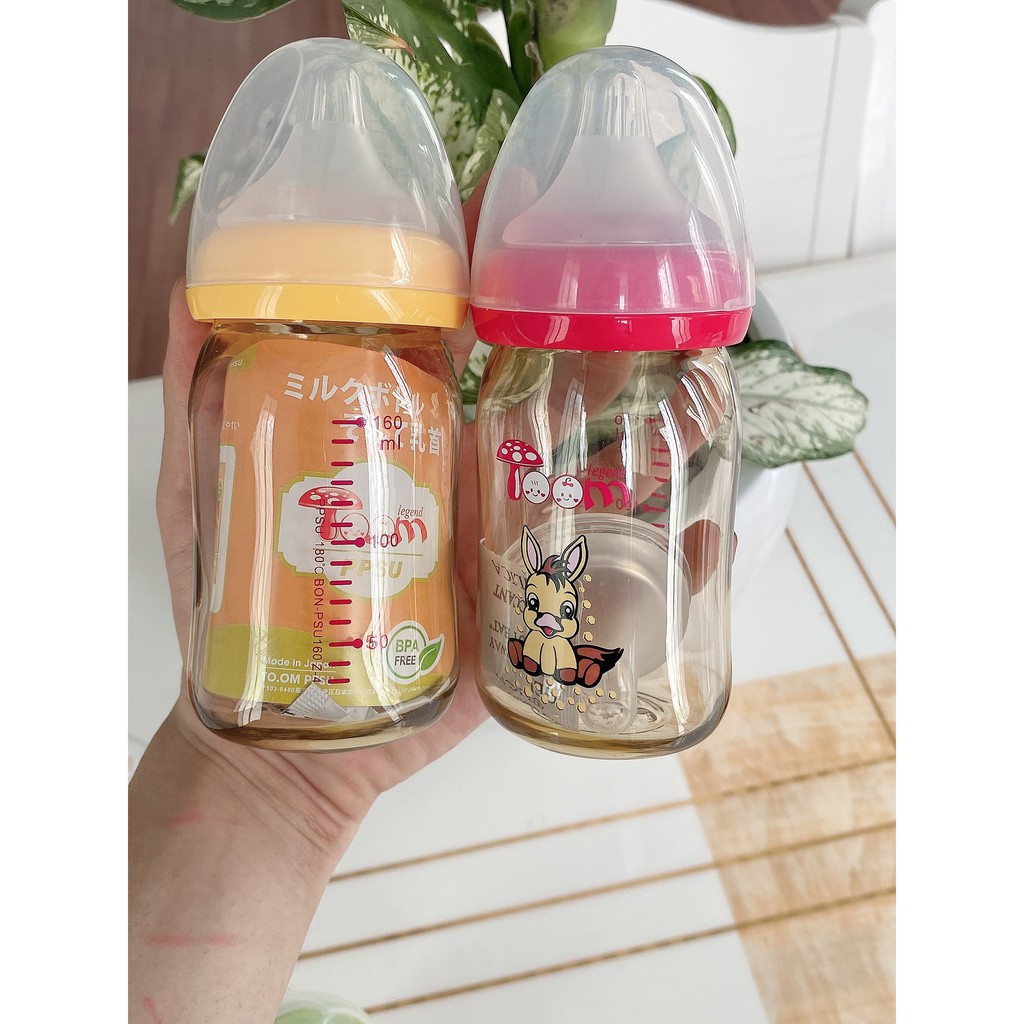 Bộ 2 bình sữa PPSU-Toom cổ rộng 160ml và 240ml chính hãng tặng kèm theo núm ti thay thế [Mẹ&Bé]