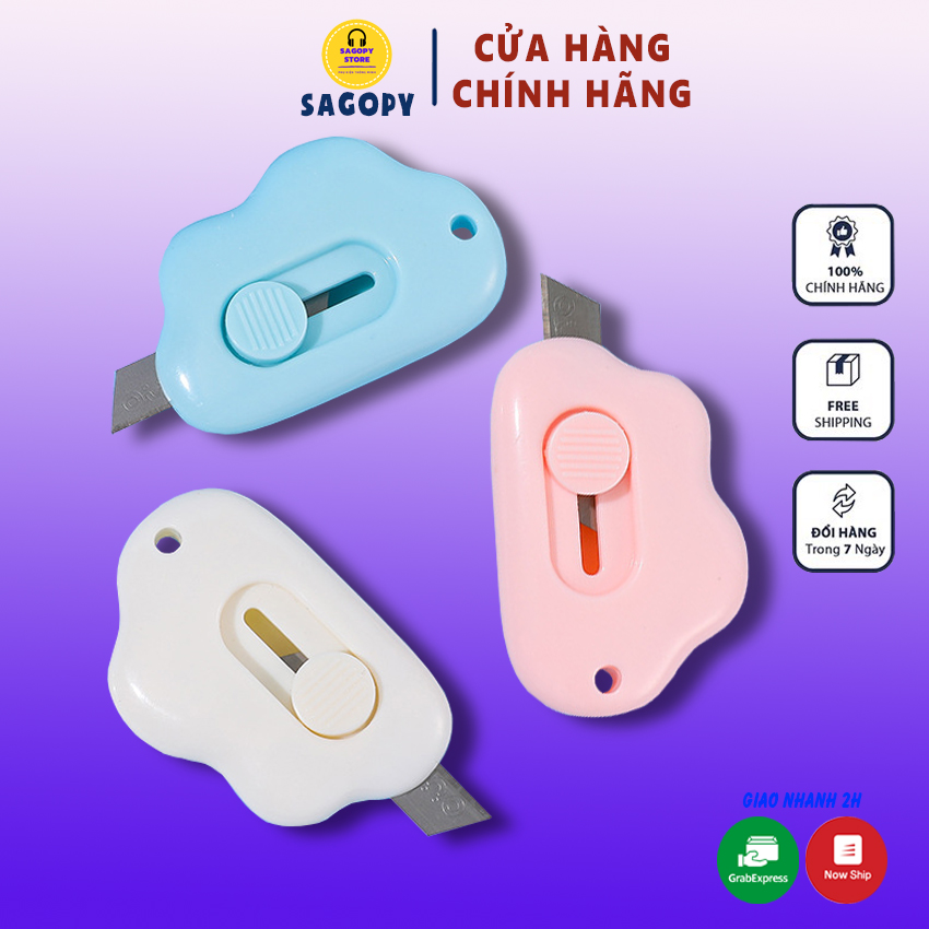 Dao rọc cắt giấy mini hình đám mây, Dao dọc gọt giấy cute làm móc khóa nhiều màu sắc dễ thương dùng trang trí giá rẻ