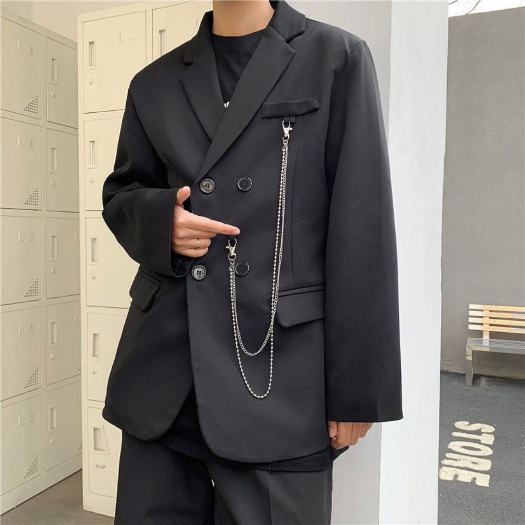 Áo Blazer nam Mavota áo khoác thu đông unisex dây xích phong cách Hàn Quốc BLZ283