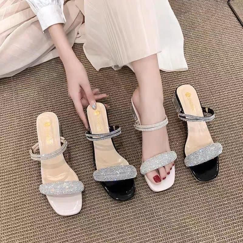 Giày cao gót quai sau sành điệu mã phong cách sang trọng quý phái 009