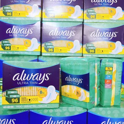 Băng vệ sinh ban ngày siêu mỏng always ultra thin regular 8hr 96 miếng