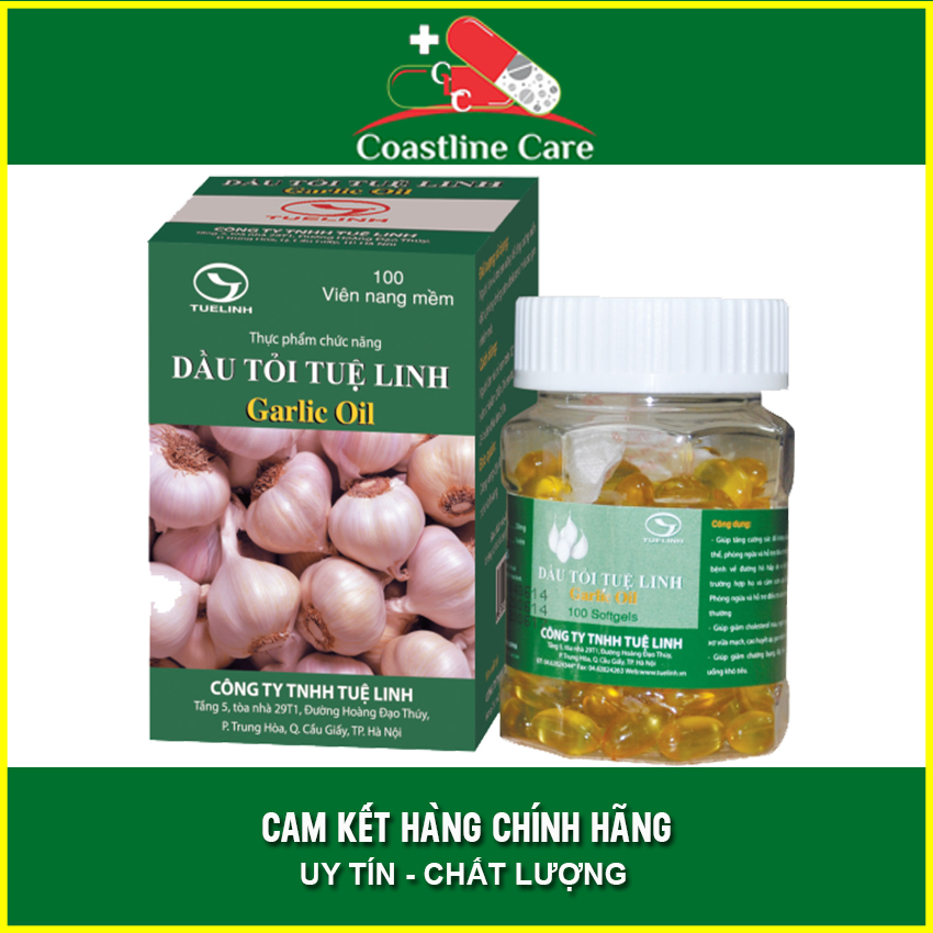 DẦU TỎI TUỆ LINH HỘP 100 VIÊN - COASTLINECARE PHARMACY