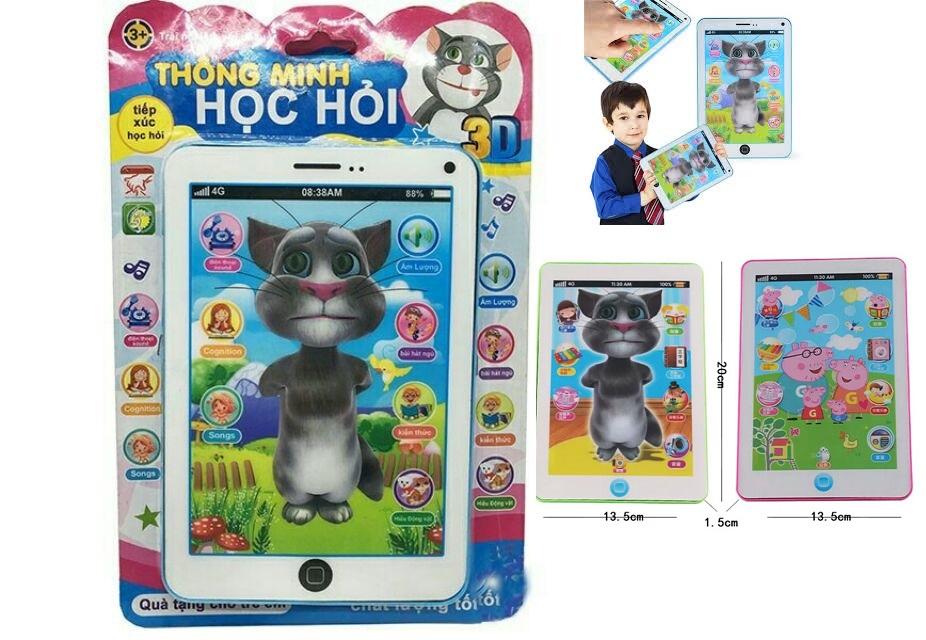 Vỉ đồ chơi Ipad mèo Tom Cat 3D thông minh dùng pin có nhạc ( cho bé)
