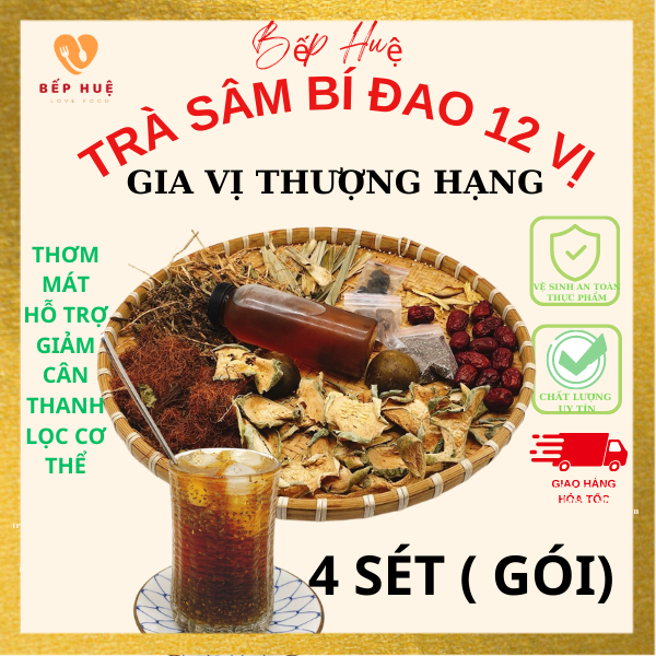 4 set trà sâm bí đao hạt chia 3-5 lít 12 vị la hán cao bí đao cỏ ngọt râu ngô giải nhiệt thanh lọc giảm cân lợi tiểu