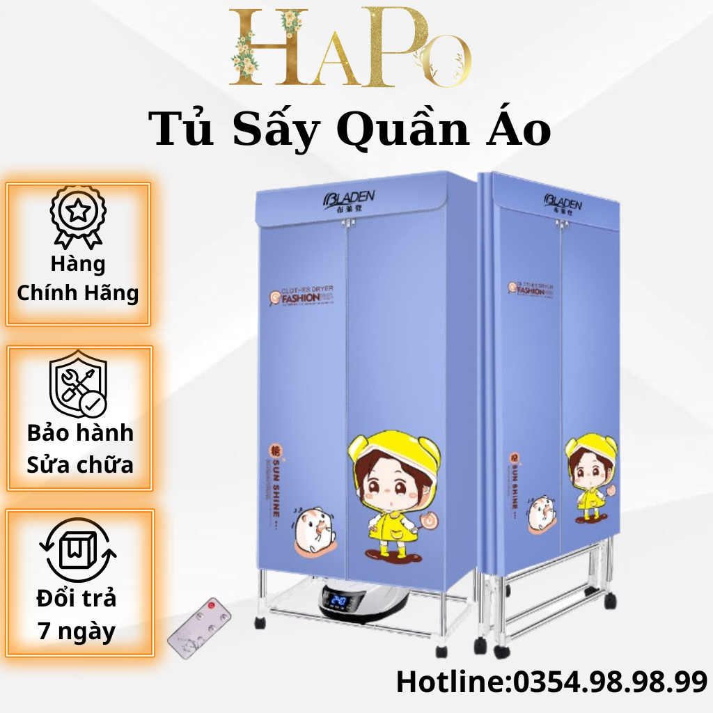Tủ Sấy Quần Áo Cao Cấp-Máy Sấy Có Bánh Xe Di Chuyển Và Gấp Gọn Được
