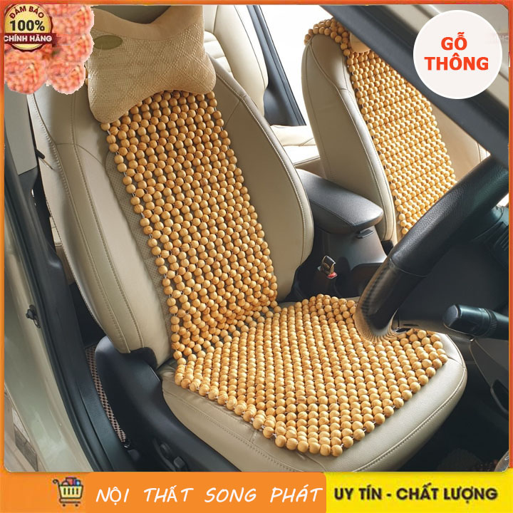 Đệm lót ghế ô tô đàn gỗ thông hạt 1,8cm - Bọc ghế massage chống nóng, áo ghế cao cấp