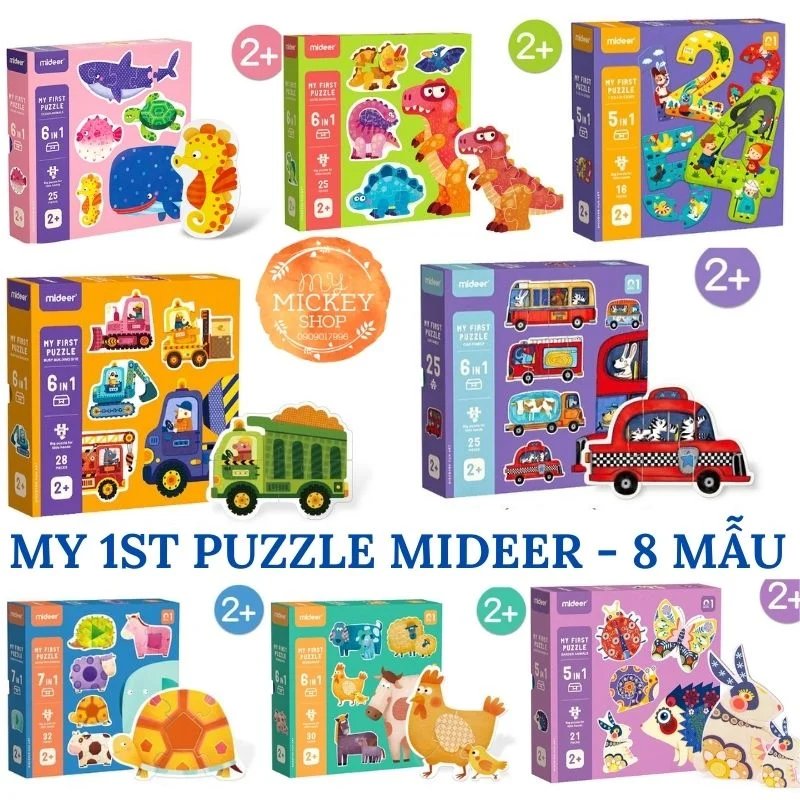 [HCM]Bộ xếp hình đầu tiên MIDEER 8 MẪU cho bé từ 18 tháng tuổi - Mideer My 1st puzzle 8 topics