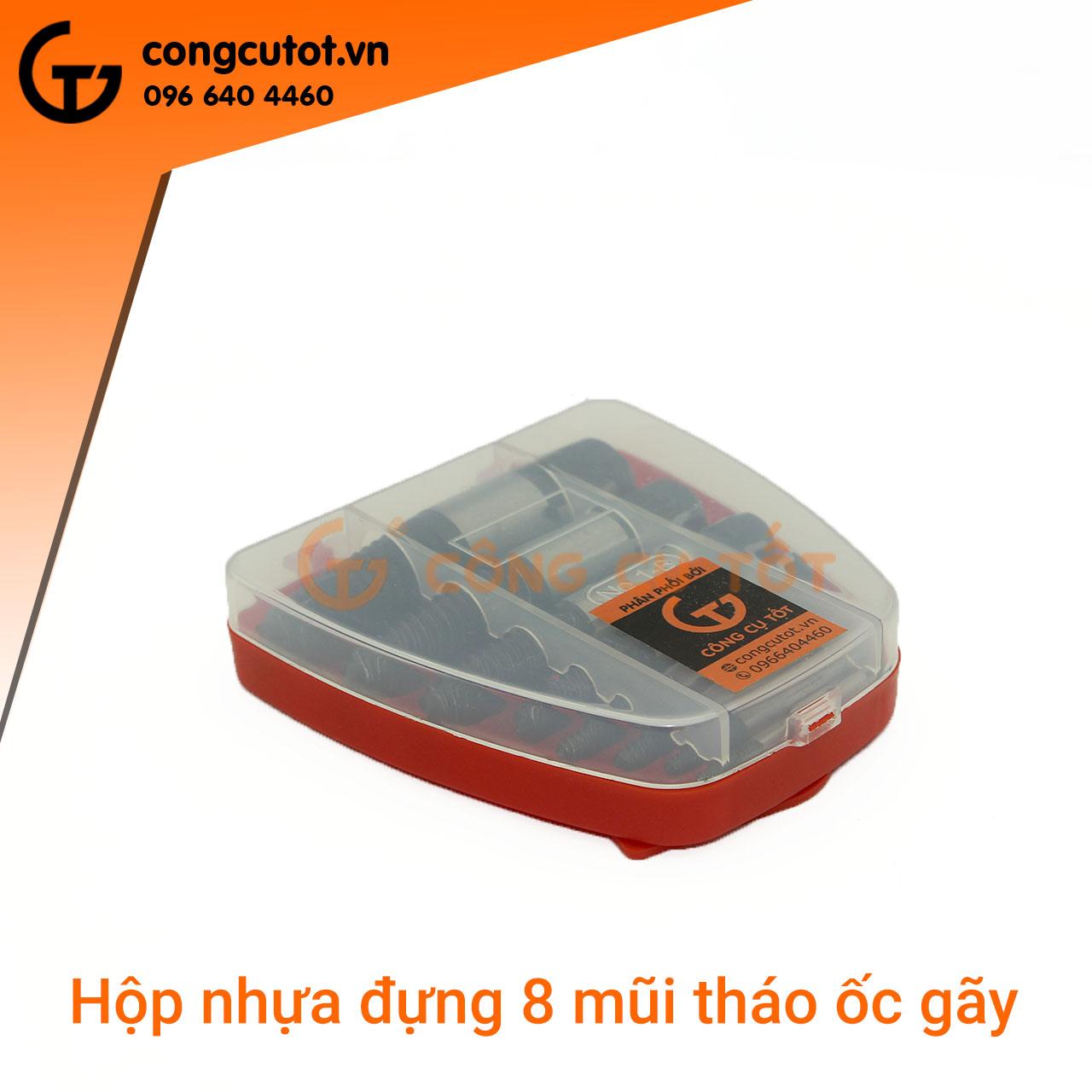 Bộ 8 mũi tháo ống gãy - tháo bu lông, ốc vít gãy