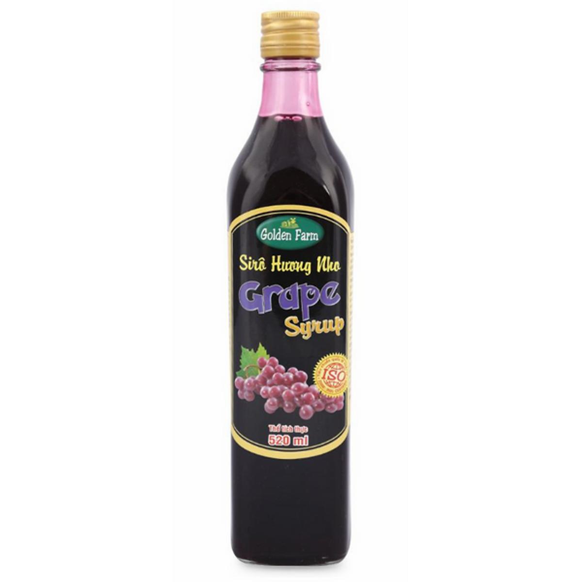Siro Golden Farm hương nho Chai 520ml