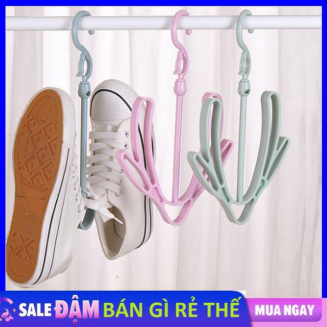 Móc Phơi Giày Dép Đa Năng(Nhựa 2 Ngạnh) / Móc Treo Phơi Giày Dép, Quần Áo Xoay 360 Độ/ Giá Treo Đồ Thông Minh