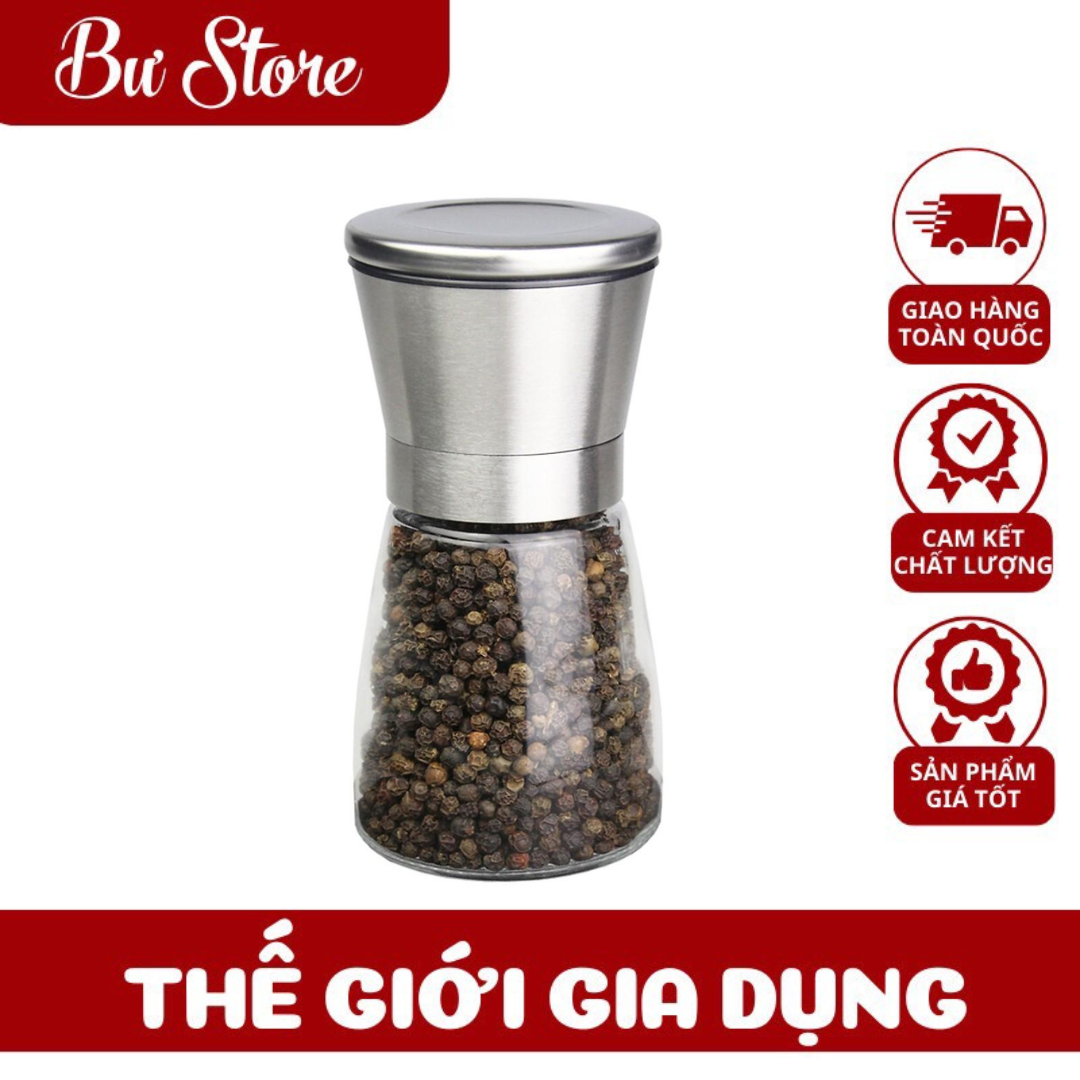 Dụng Cụ Xay Tiêu, Lọ Xay Tiêu, Cối Xay Tiêu Lưỡi Sắc Bén, Chai Thủy Tinh Trong Suốt