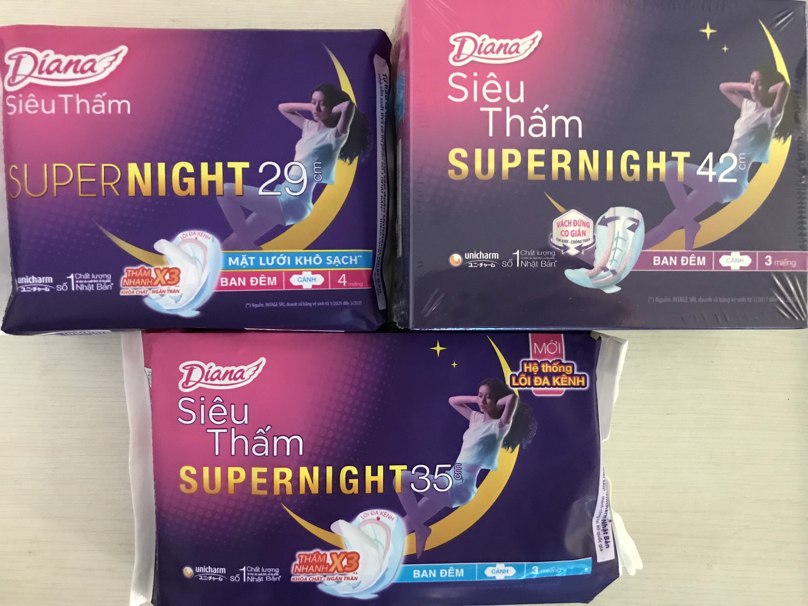 [HCM]BVS Diana Ban Đêm Siêu Thấm Super Night 29-35-42cm 3-4 Miếng
