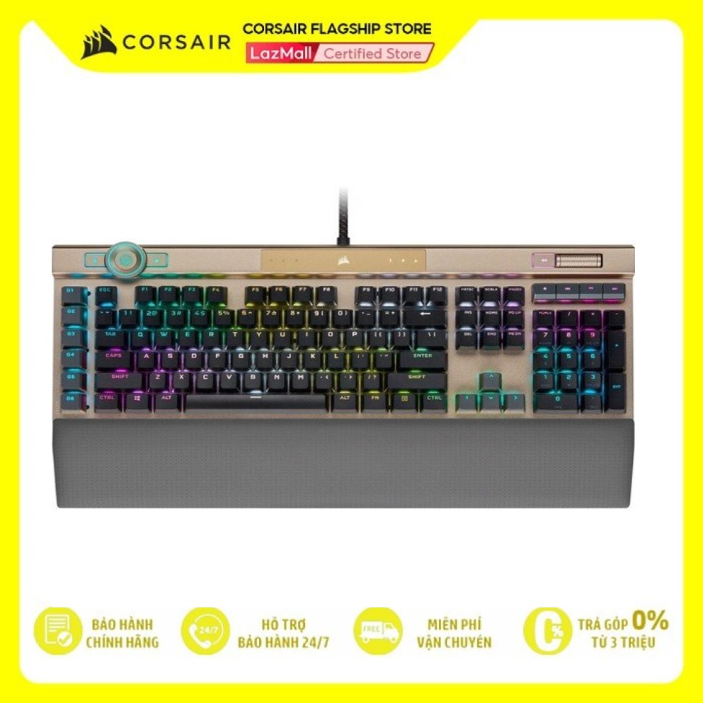 Bàn phím cơ corsair k100 rgb midnight gold opx switch ch-912a21a-na