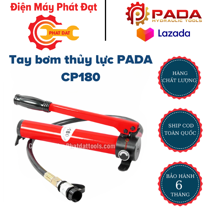 Tay bơm thủy lực PADA CP180 - Bơm tay thủy lực dùng cho kích thủy lực con đội thủy lực - Bảo hành 6 tháng