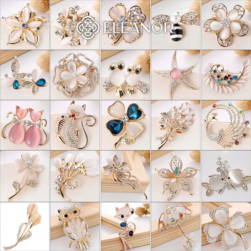 Ghim cài áo nam nữ Eleanor Accessories đa dạng kiểu dáng đính đá phụ kiện thời trang trâm cài 7665