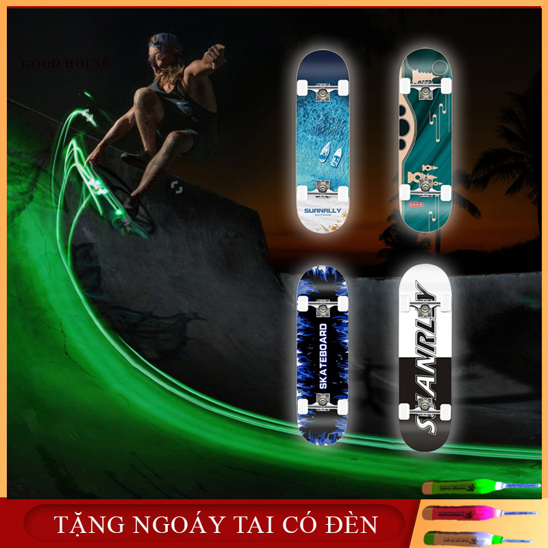 Ván trượt người lớn cao cấp đạt chuẩn thi đấu- ván trượt mặt nhám, bánh PU, khung hợp kin chắc chắn an toàn đạt chuẩn thi đấu