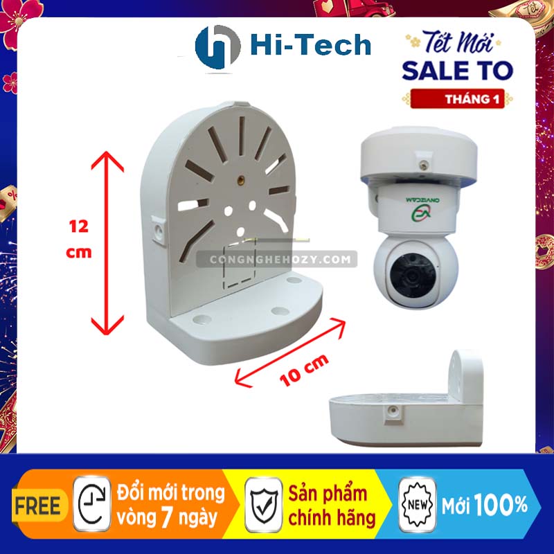 Chân đế gắn tường cho Camera Dome, Camera ốp trần hoặc camera eviz, onvizcam kiêm hộp đựng nguồn, ren đồng, chất liệu sịn, tối ưu trong lắp đặt