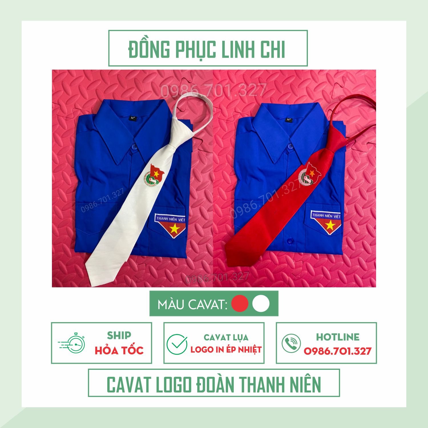 Cavat đoàn thanh niên nam nữ chuẩn form vải đẹp