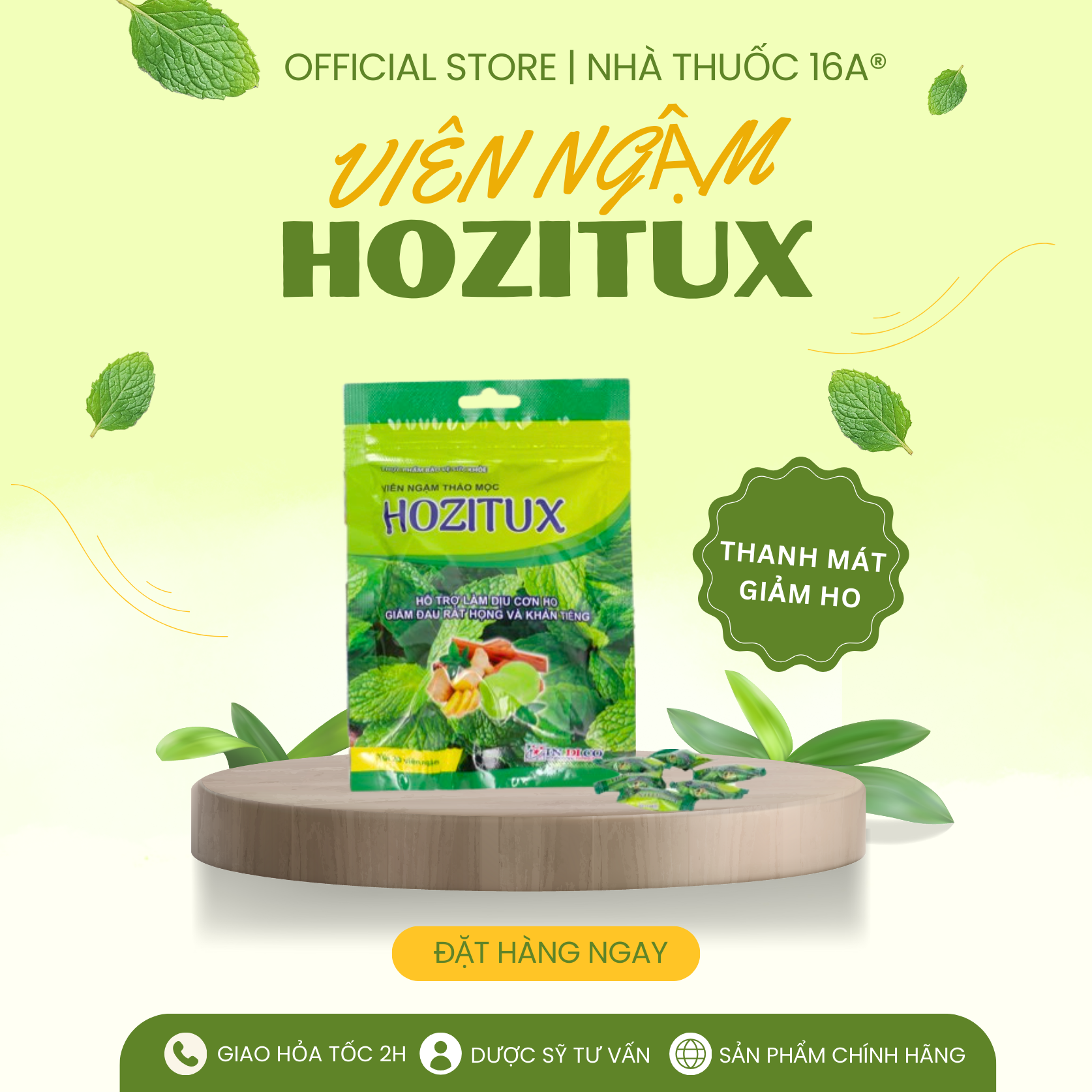 KẸO HOZITUX - MIỄN PHÍ VẬN CHUYỂN - HỖ TRỢ GIẢM RÁT HỌNG, NGỨA CỔ, DỊU CƠN HO