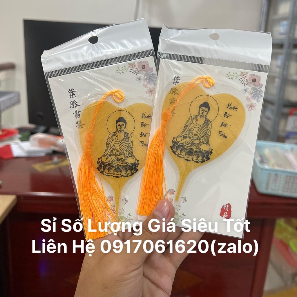 Sỉ 100 lá bồ đề tâm phật phong thủy bình an may mắn - hàng loại cao cấp nhập khẩu tây tạng, kích thước 6x8cm