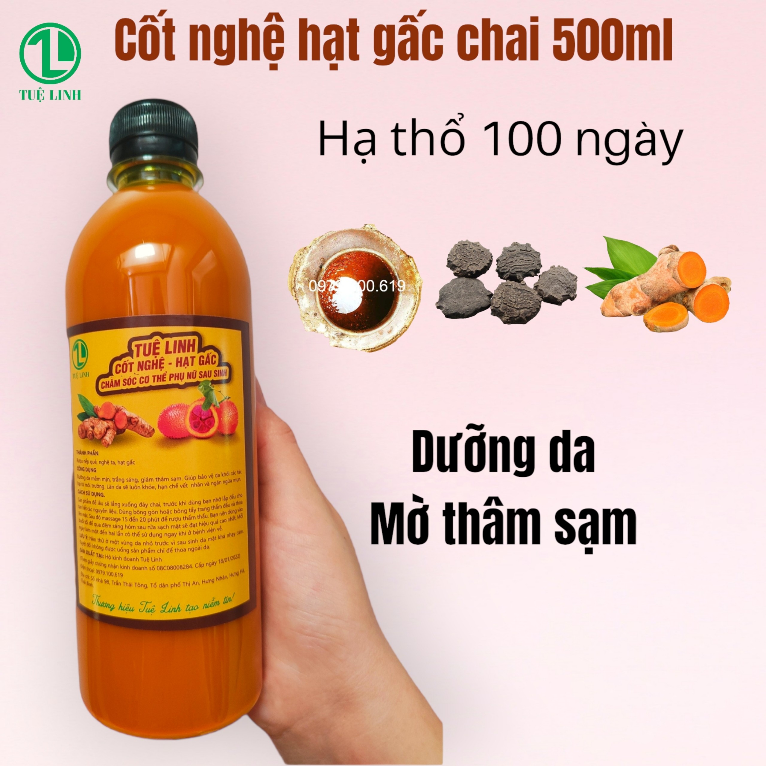 500ml Cốt nghệ hạt gấc dành cho da mặt