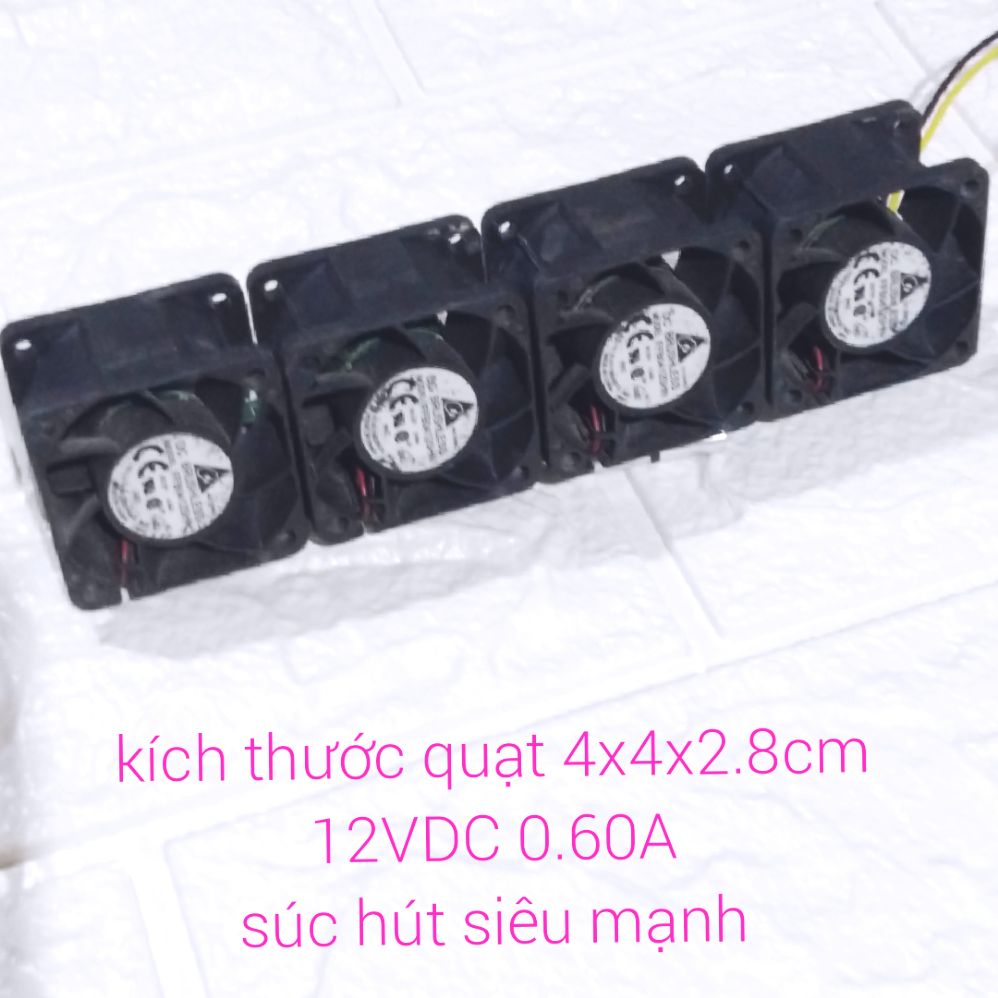 [HCM]Combo 4 Quạt hút siêu mạnh (phản lực). kích thước 4cm x 4cm x 2.8cm. 12V 0.60A. Hàng tháo máy.