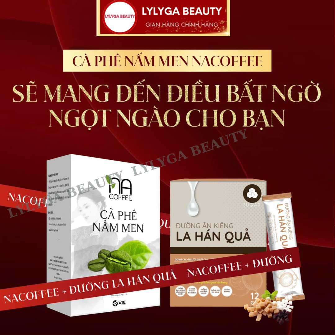  Cà phê giảm cân cà phê nấm men giảm cân làm gầy  thải mỡ ,giảm cân  na coffee  vic organic chính hãng hộp 12 gói tặng đường ăn kiêng La Hán Quả- LYLYGA BEAUTY 