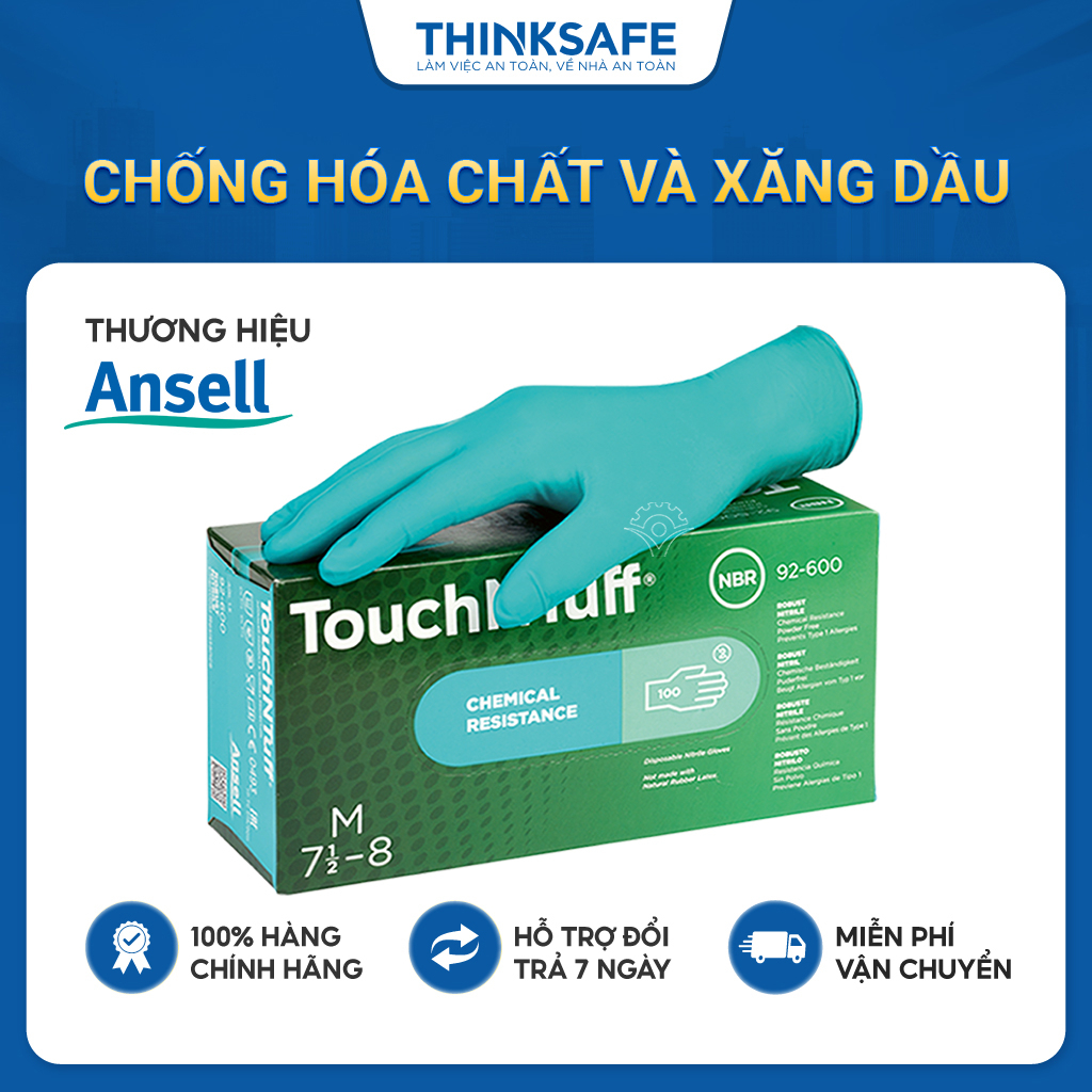 Găng tay cao su Ansell 92-670 chống dầu chống hoá chất, găng dai, ôm tay, găng công nghiệp - Thinnksafe