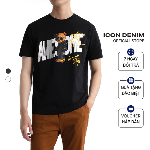 Áo thun nam tay ngắn cotton icon denim regular form awesome atid0099