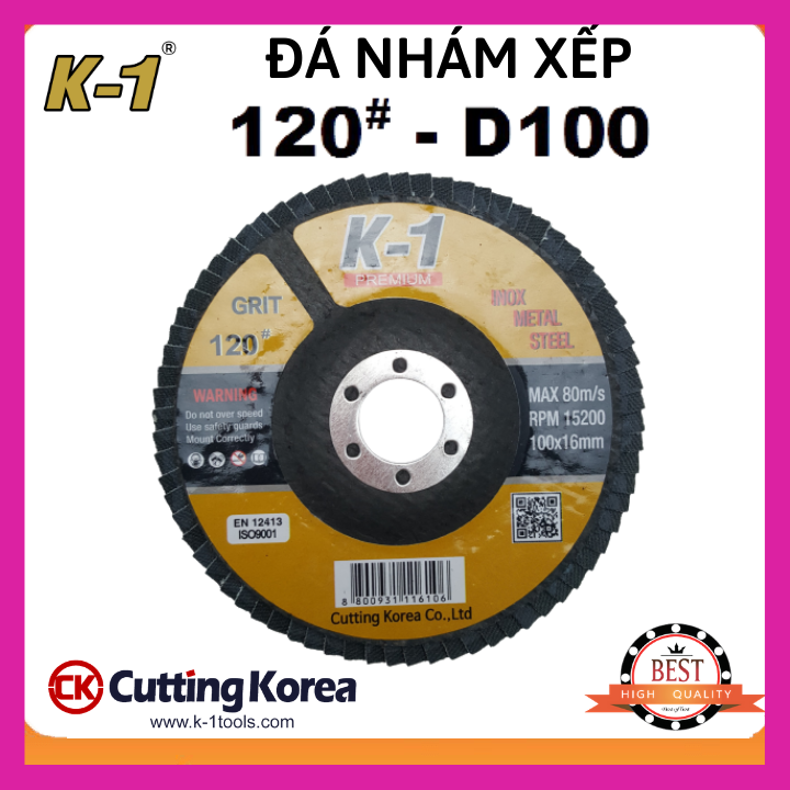Đá nhám xếp 120# | đĩa ráp xếp | bánh nhám xếp k1 d100 120#