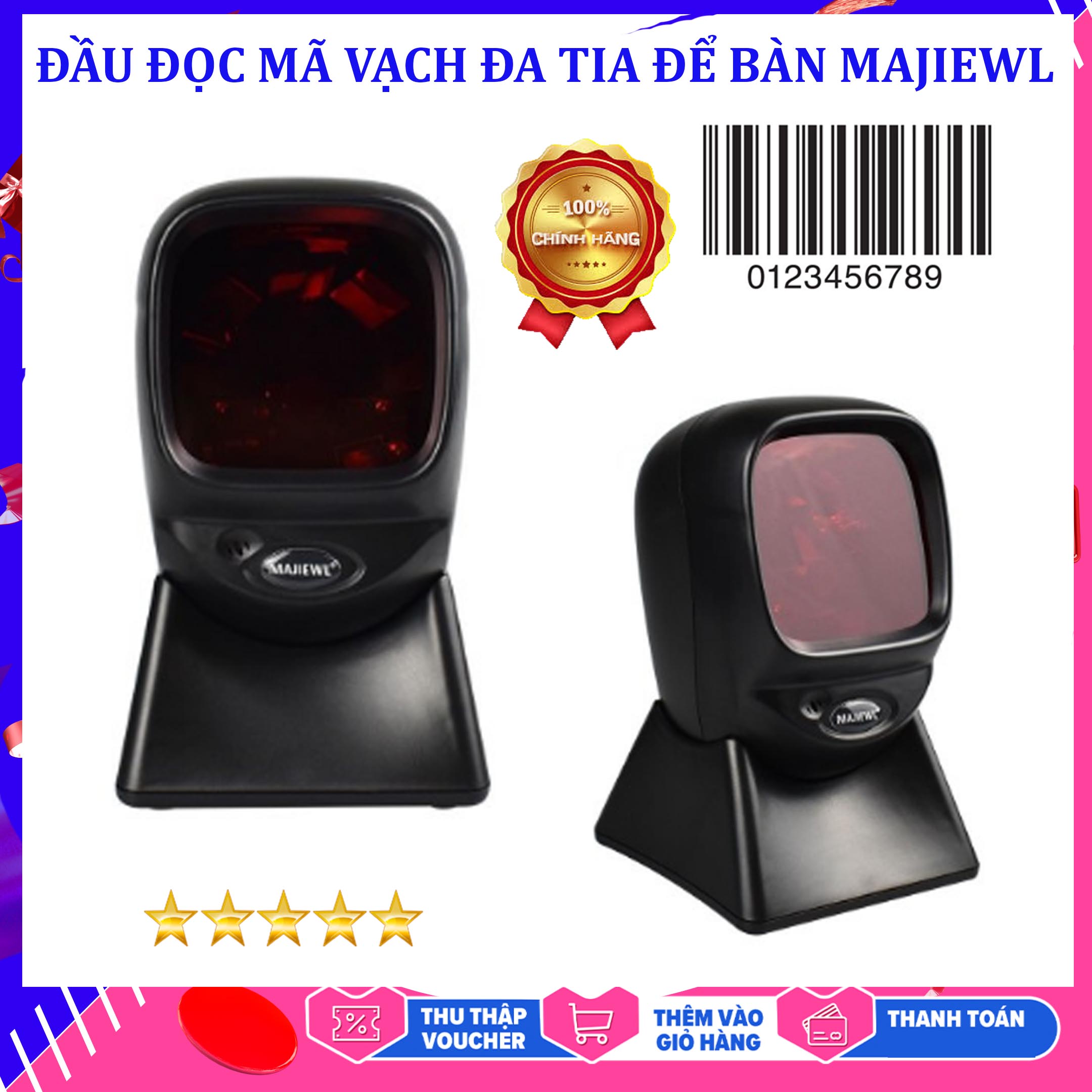 Máy đọc mã vạch honeywell voyager 1250g, Đầu đọc mã vạch đa tia để bàn MAJIEWL, Máy quét qr, Cách sử dụng máy bán barcode đơn giản - Giảm giá hấp dẫn tới 50% - Bảo hành uy tín 1 đổi 1