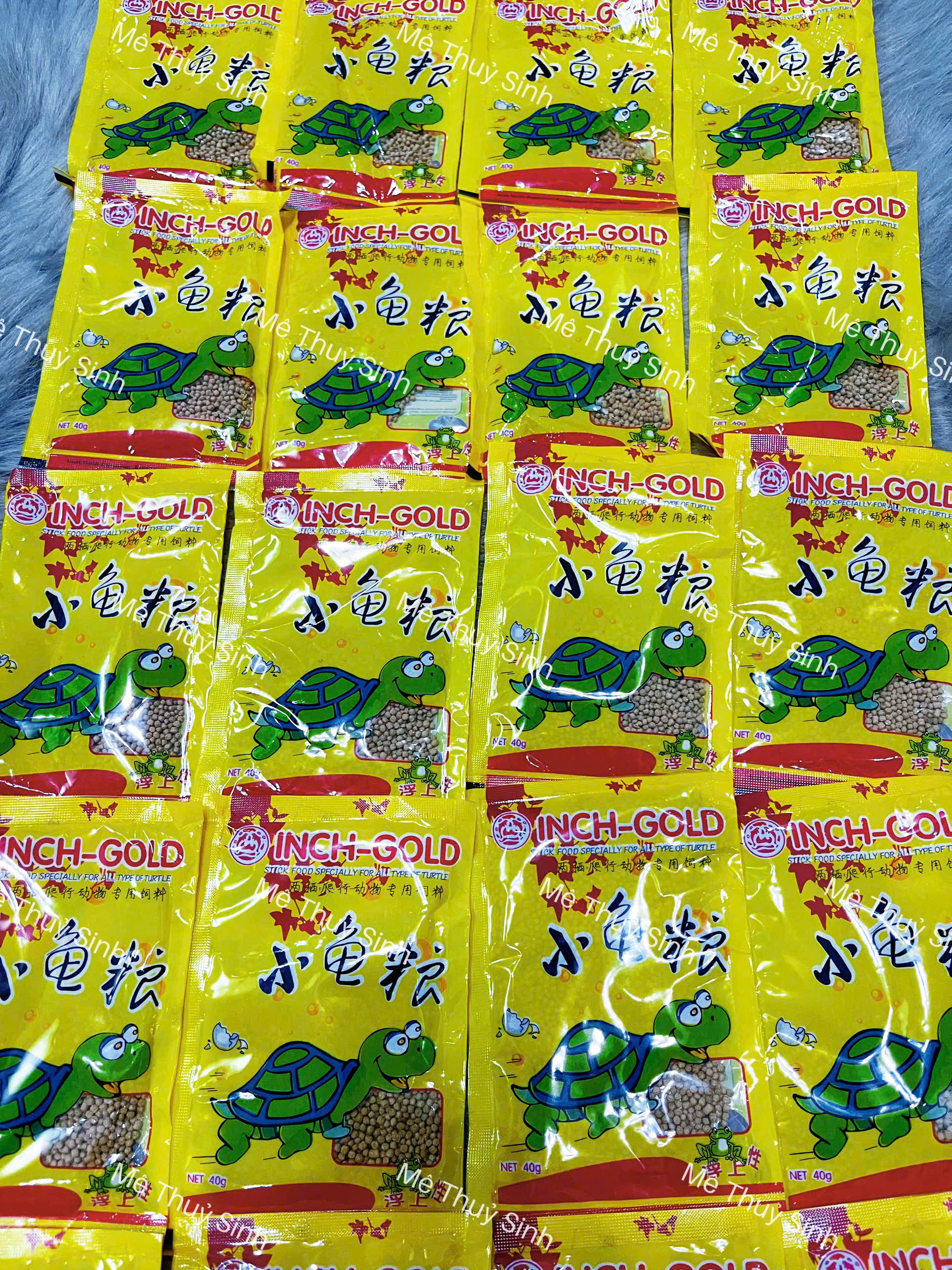 [Wholesale Price] 20 Packs of Pellet Food for Turtles, Babas, Amphibians - Rich in Nutrition Inch Gold