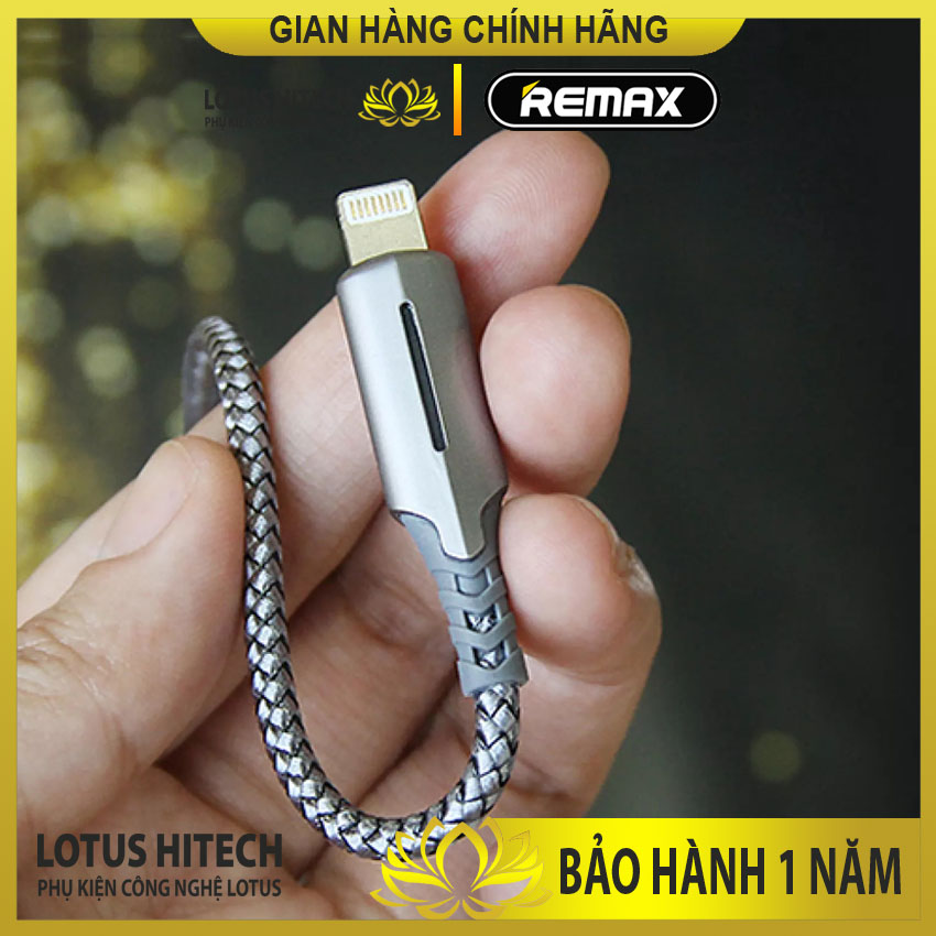 Dây sạc Iphone chính hãng tự ngắt Remax, cáp sạc iphone Rc-123i tự ngắt khi đầy sạc nhanh Iphone 2,4A dây bọc vải dù chống kéo chống gẫy