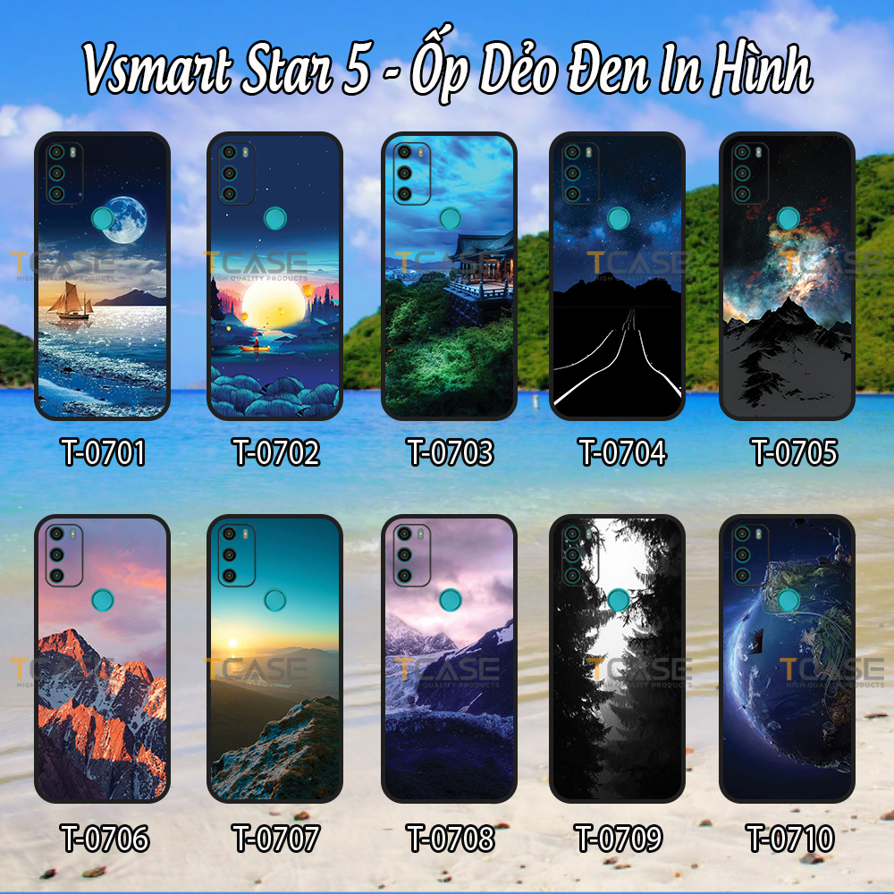 Ốp lưng Vsmart Star 5 - Ốp dẻo đen in hình Phong Cảnh