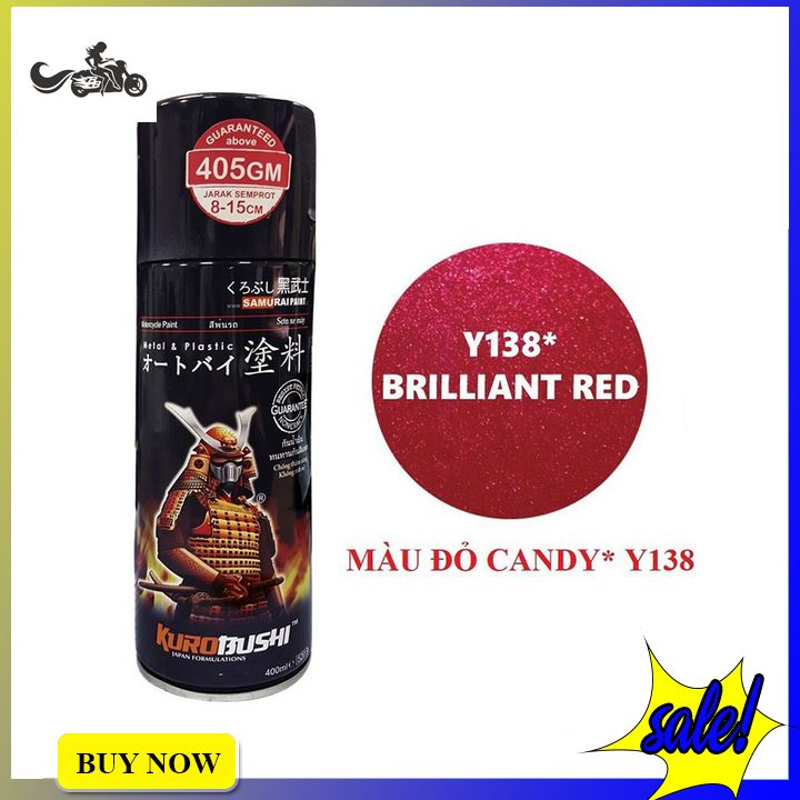 Sơn xịt samurai đỏ candy y138
