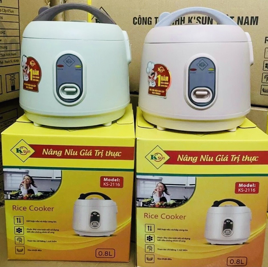 Nồi cơm điện nắp gài ksun ks2116 dung tích 0.8 lít - 300w