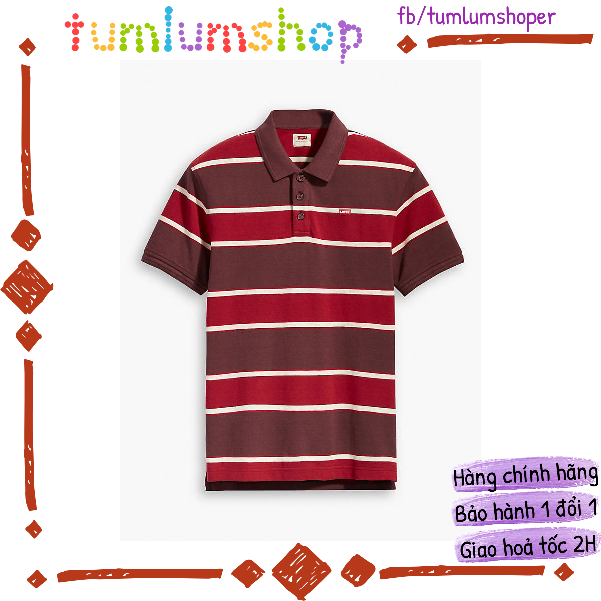 Áo thun nam polo có cổ Levi's - Hàng chính hãng, 100% cotton