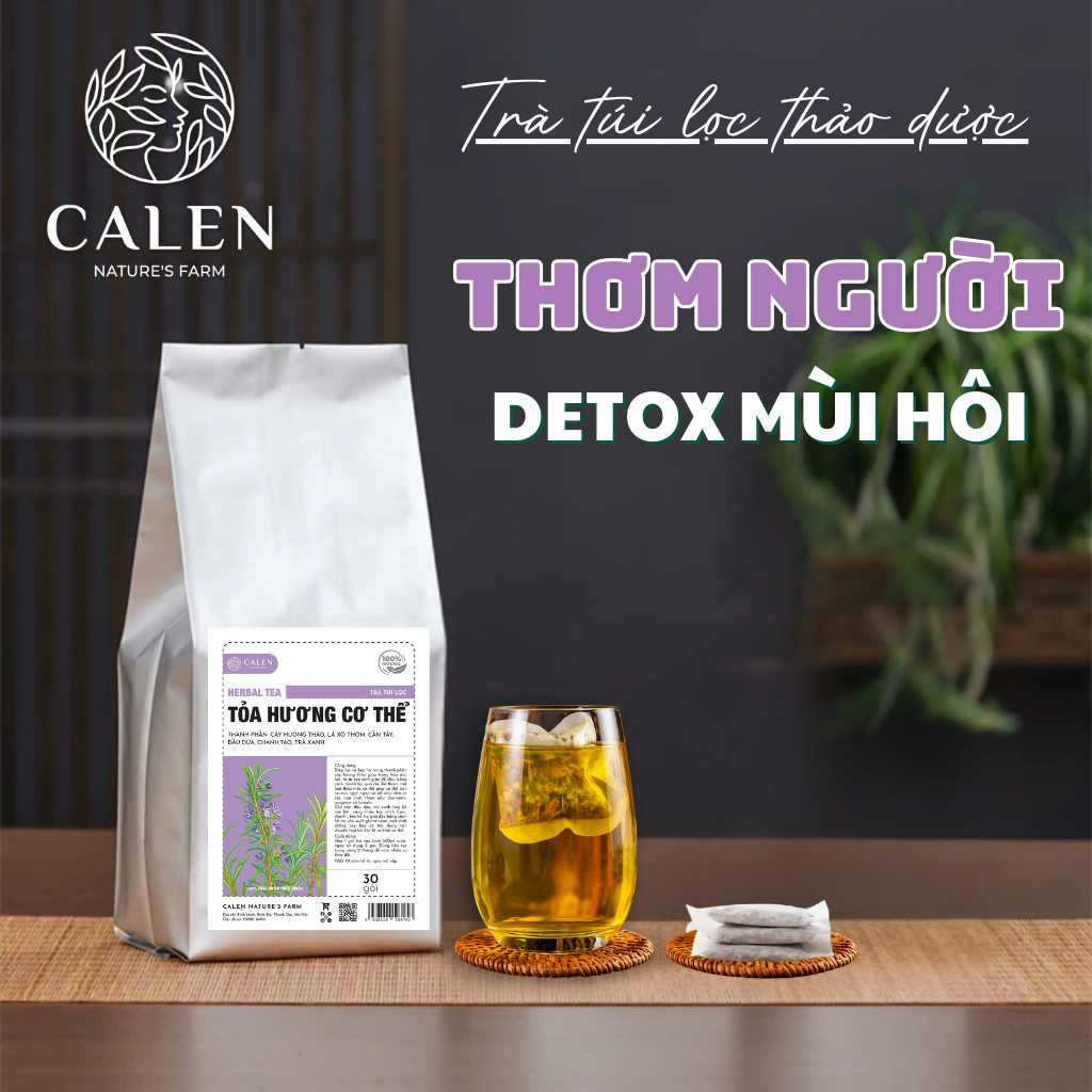 Trà uống thơm người Calen Natures Farm  toả hương thơm tự thân bài tiết tuyến hôi qua đường tiết niệu bịch 30 gói lọc