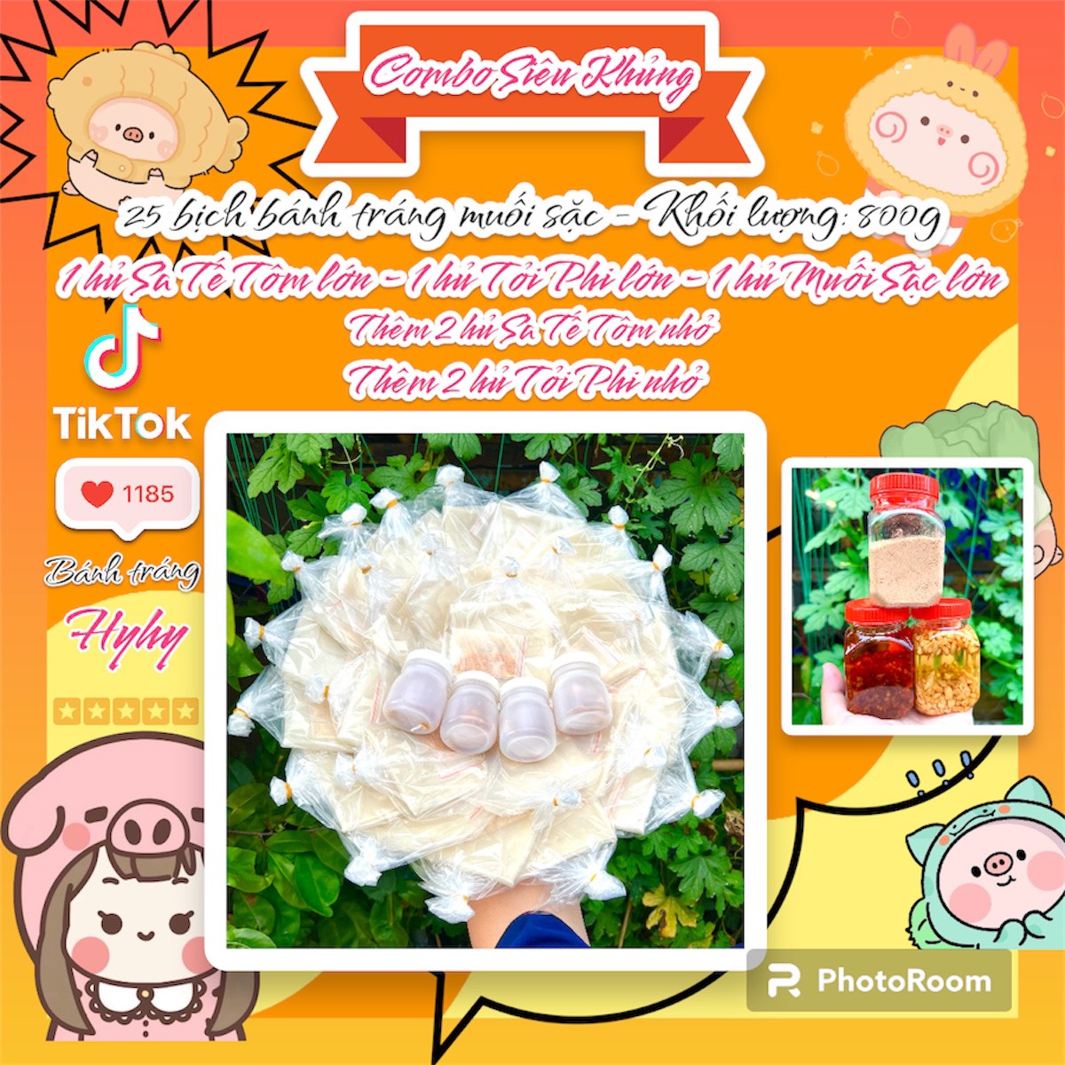 Bánh tráng phơi sương sa tế tôm hyhy combo siêu khủng 149k