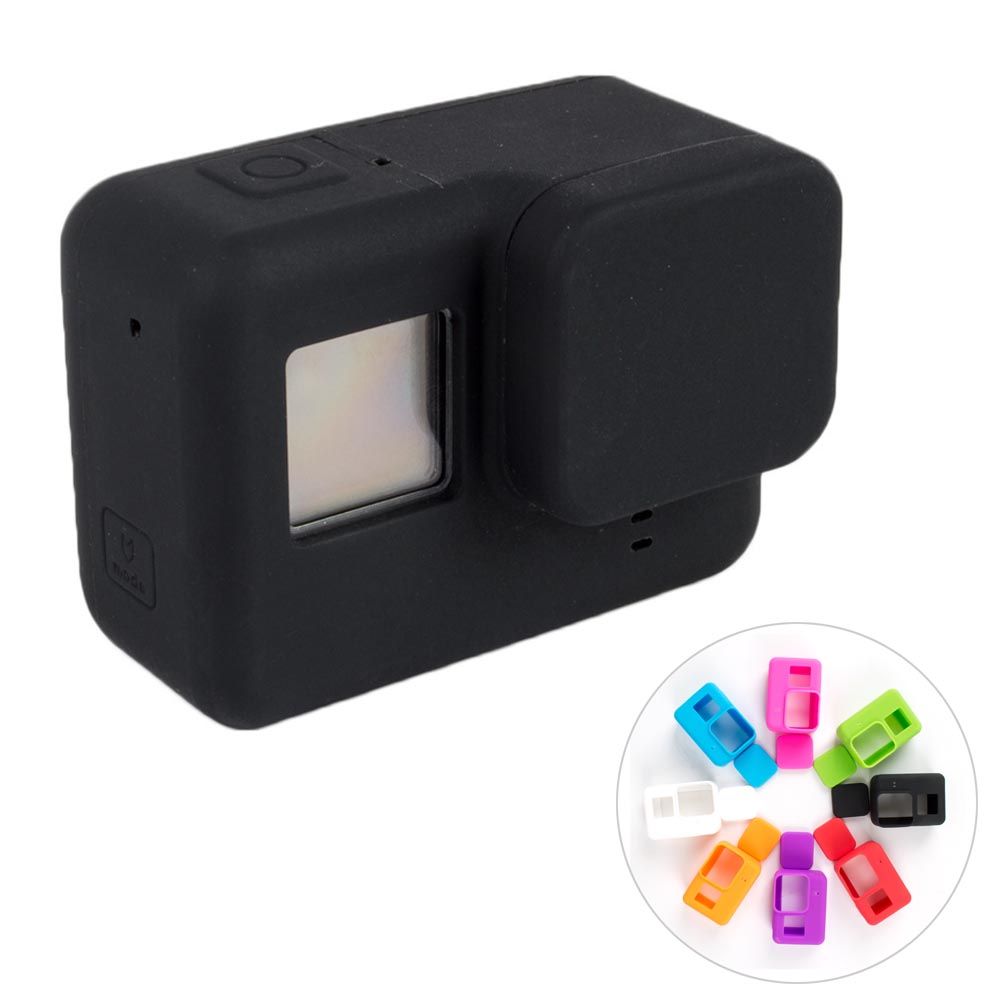 Vỏ silicon kèm nắp che cho máy gopro hero 5, gopro hero 6, gopro hero 7, gopro new hero 2018