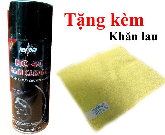 [HCM]Chai xịt Rửa sên vệ sinh làm sạch sên Thunder Chain Cleaner MC-40 + Tặng kèm khăn lau