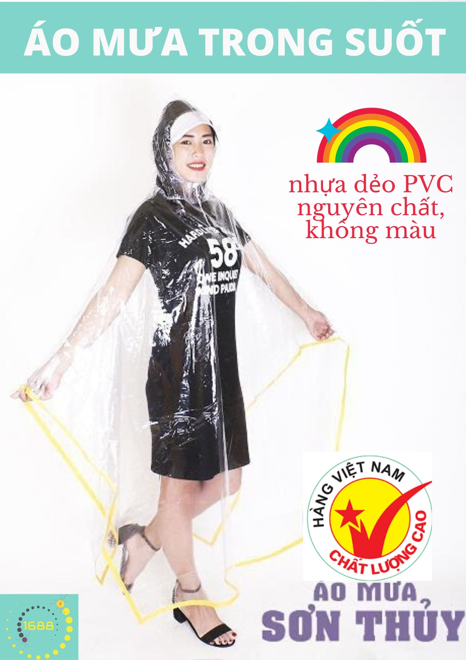 Áo mưa tiện lợi - Áo mưa trong suốt 1 đầu SƠN THỦY - Áo Mưa Trong Suốt Chống Nước Cao Cấp - Áo mưa trong suốt siêu bền - Áo mưa thời trang cao cấp - Bảo hành 1 đổi 1 bởi Tổng Kho 1688