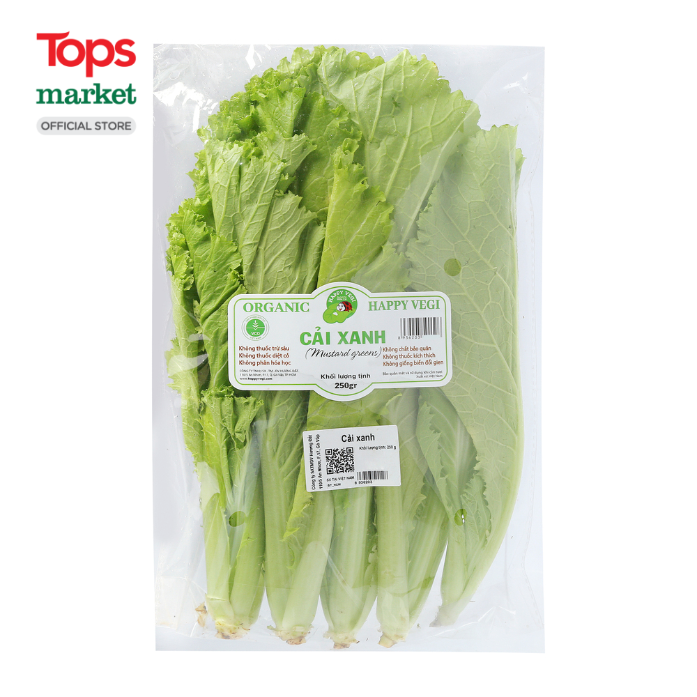 Cải Bẹ Xanh Hữu Cơ 250G_VEGI - Siêu Thị Tops Market