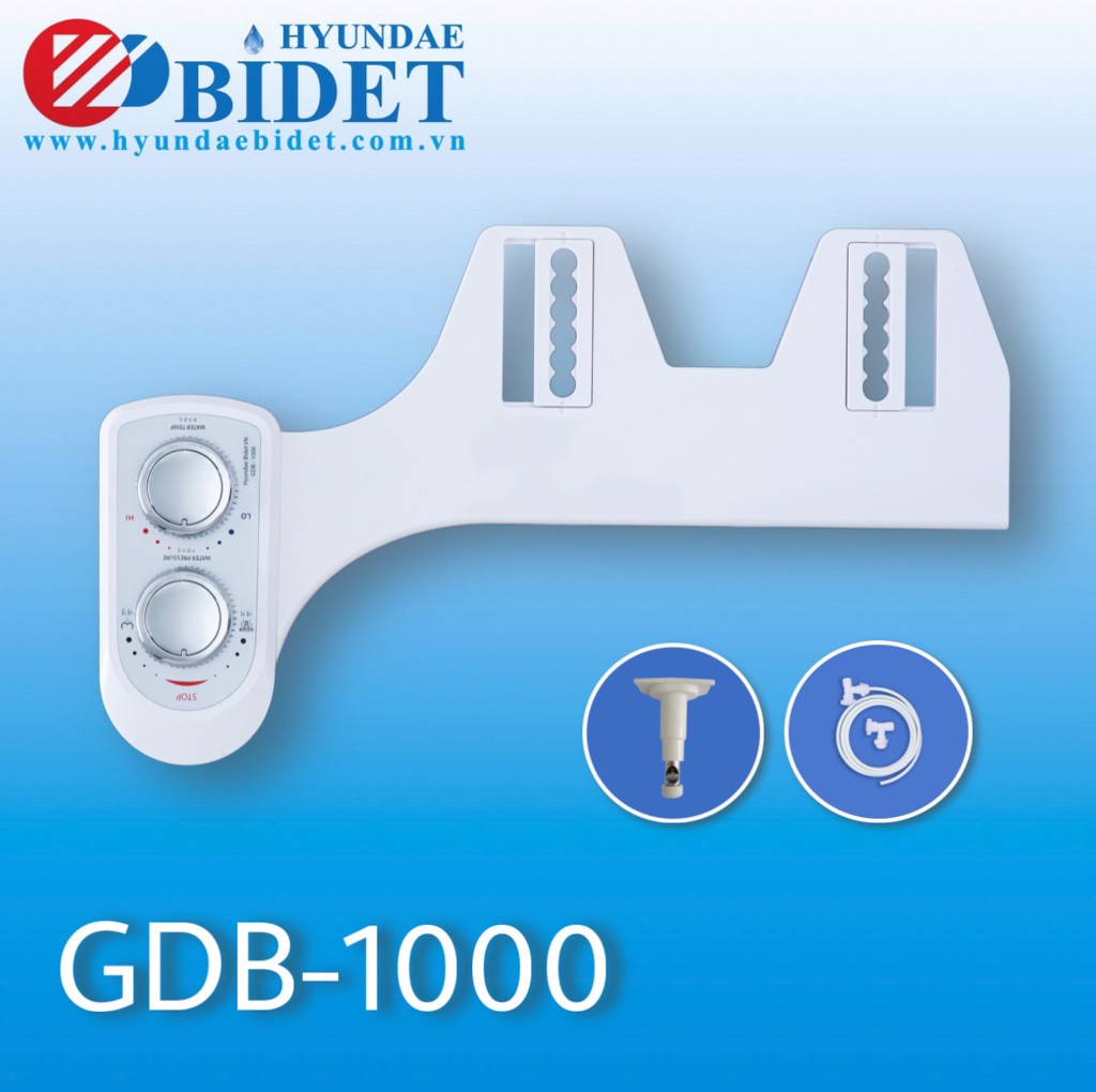 Vòi rửa vệ sinh thông minh Hyundae Bidet GDB 1000, 1 vòi rửa nóng lạnh, Chính Hãng, BH 1 năm, đổi lỗi 30 ngày