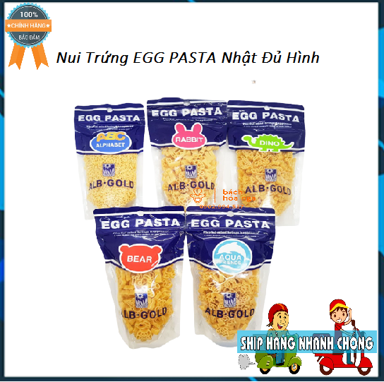 Nui trứng egg pasta hình thú và chữ abc 90g