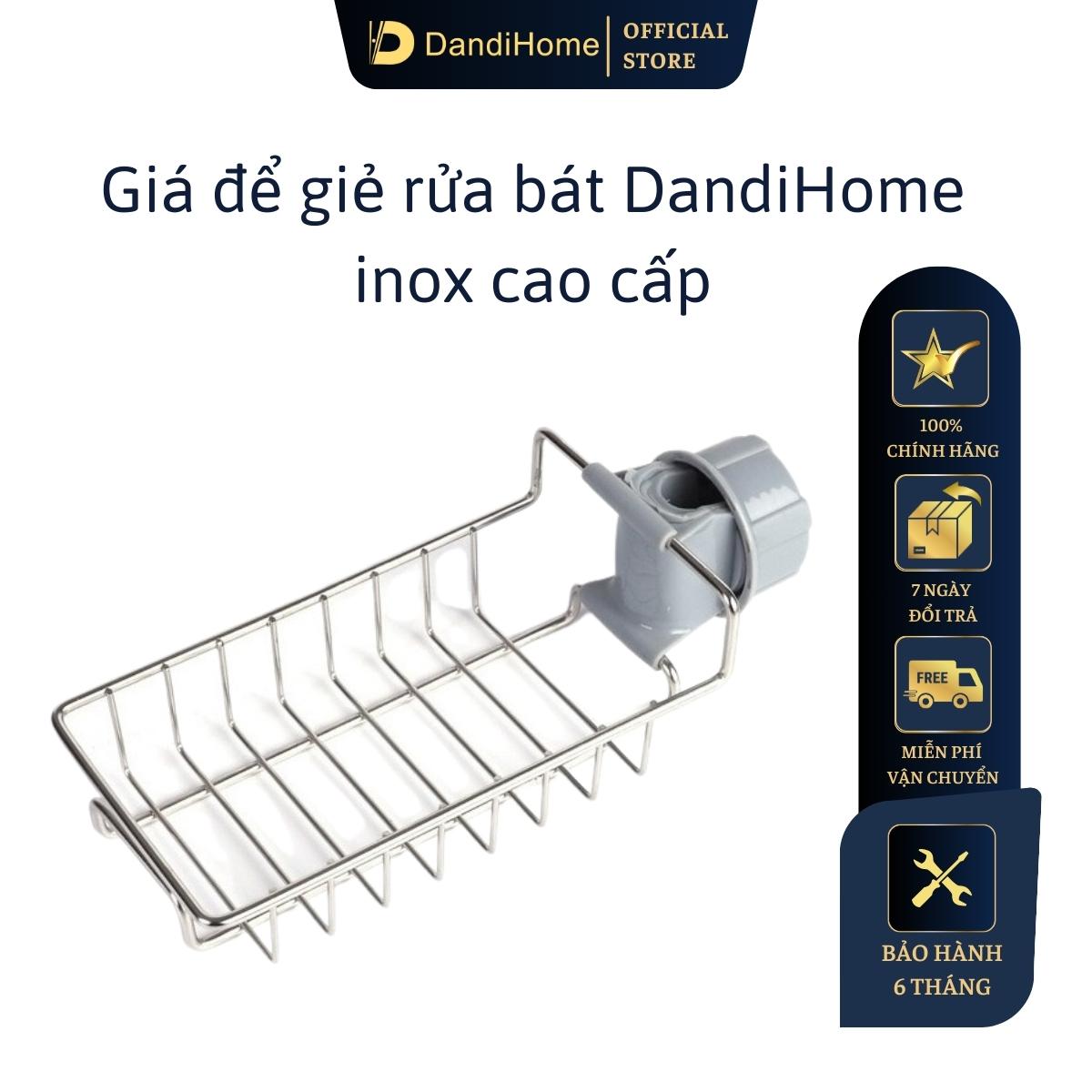Giá để giẻ rửa bát, nước rửa chén DandiHome inox cao cấp, đa năng