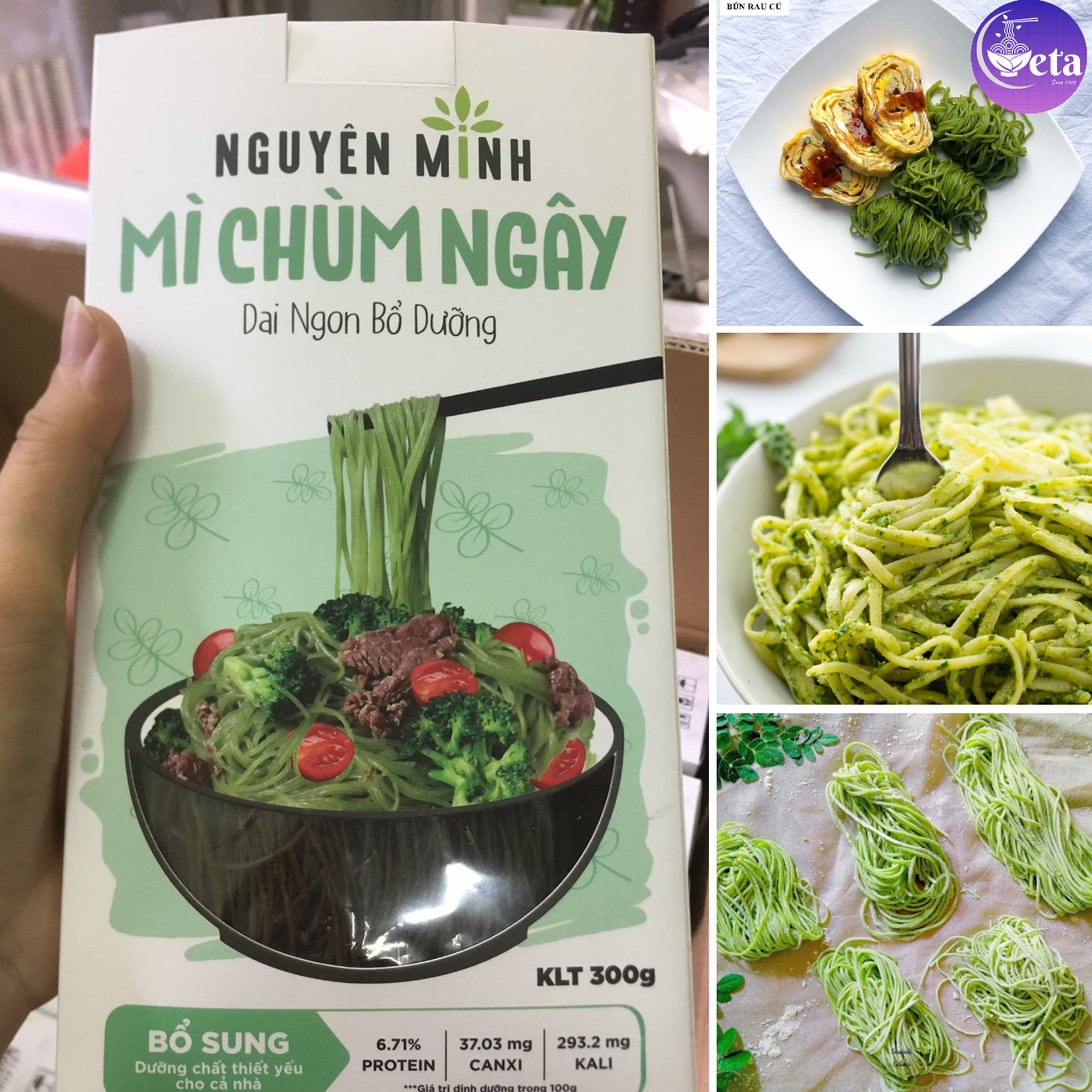 Bún chùm ngây Nguyên Minh 300gr/Hộp - eatclean, giảm cân, bún rau củ cho bé ăn dặm - hcm, đồng nai