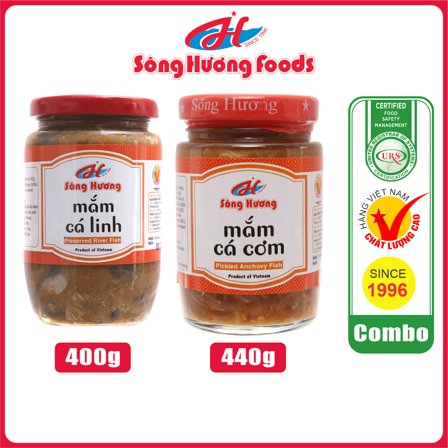 Combo 1 hũ mắm cá linh 400g + 1 hũ mắm cá cơm 440g sông hương foods - nấu lẩu mắm , chưng trứng , mắm chưng, bún