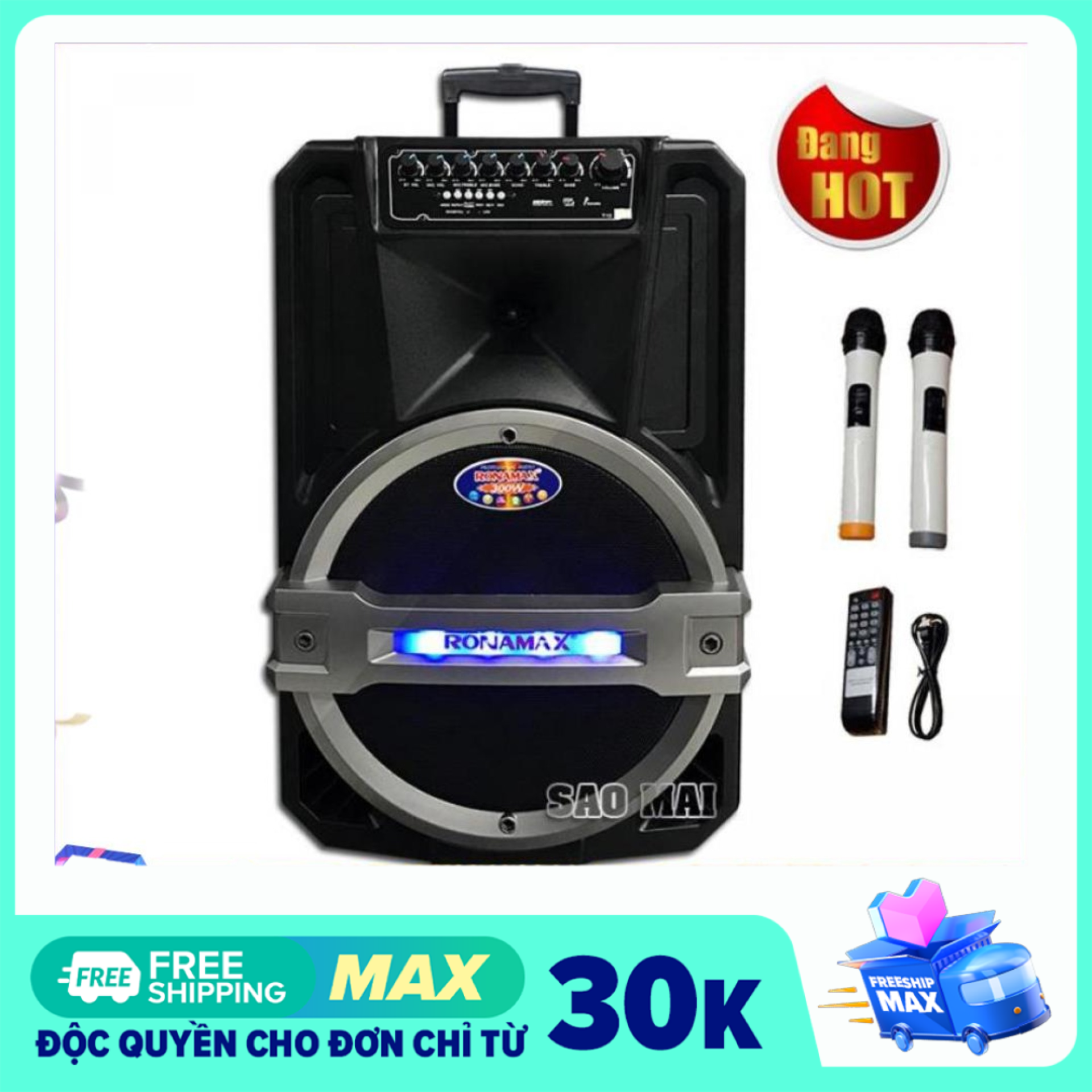 [ Xả Kho ] Loa kéo Karaoke di động Bluetooth Ronamax T12 ( 300W )