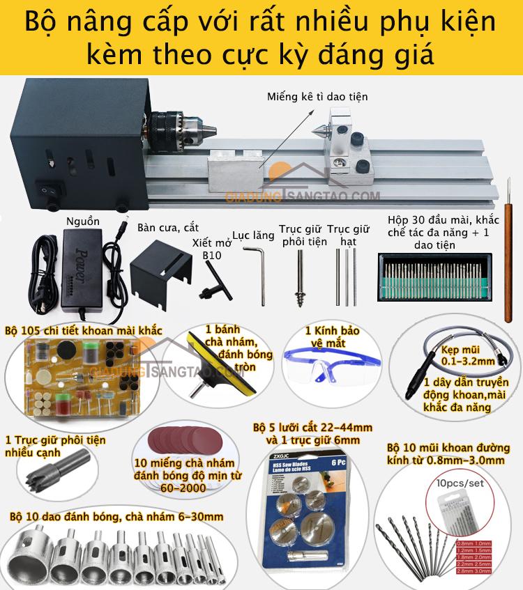 Máy tiện gỗ mini đa năng - Bản nâng cấp